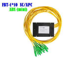 Cctv-Telekommunikation FBT 1×10 optischer Verdrahtungshandbuch-Teiler SC/APC 1310 1550 Teiler 50/50 ABS 1*10