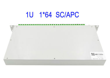 Berg des Gestell-1U 1 × 64 Inspektions-Faser Optik-Kasten PLC-Teiler-SC/APC 19 Zoll Weiß