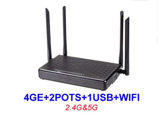 Doppelband-Töpfe WIFI 2.4G 5G 1 USB EPON XPON ONU KEXINT Ftth ONU Ausrüstungs-HGU 4GE 2
