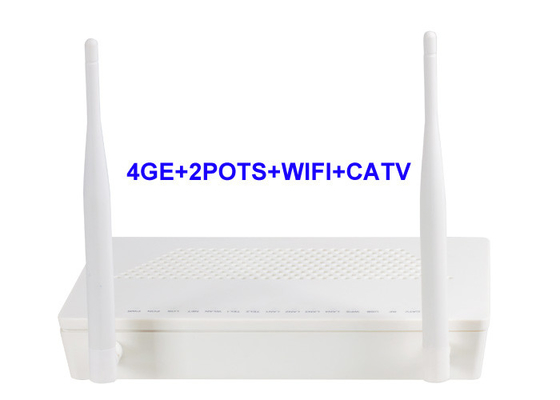 Stütz-Doppelstapel IPv4 und IPv6 des Ethernet-4 des Gigabit-GEPON ONU 1 USB 4GE 2POTS WIFI CATV