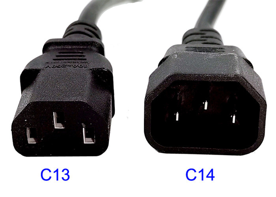 C13 C14 Netzanschlusskabel Kupfer Lan Cable 1.5m, das schwarzes 18AWG C19 C20 PDU IEC320 bestätigte