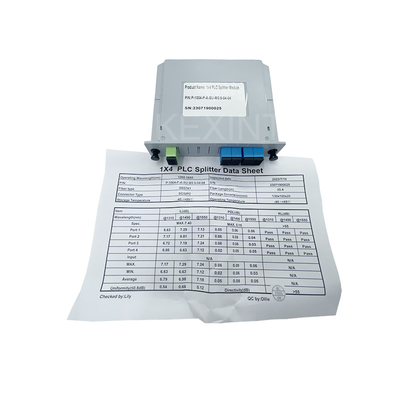 KEXINT FTTH LGX Kartentyp PLC Optische Splitter 1x4 SC UPC G657A1 Glasfaser-PLC-Splitter