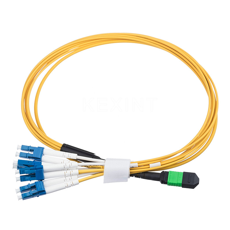 8 Kern-Faser-optisches Verbindungskabel MPO MTP LC-zum Duplexausbruch-Kabel
